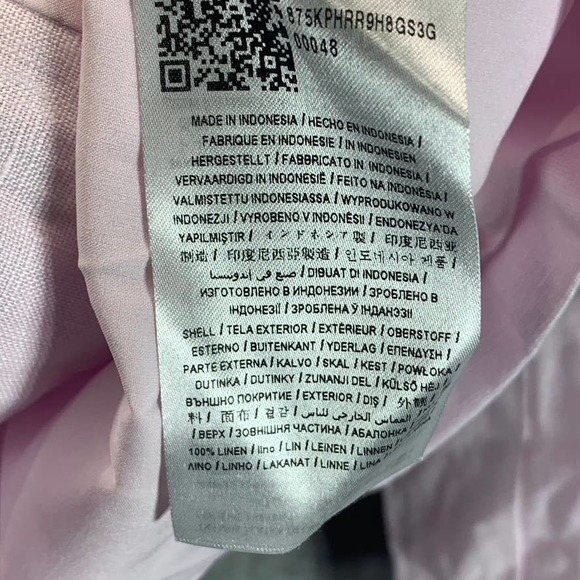 SOLD! GUESS Women's Wispy Pink Double-Breasted Long-Sleeve Linen Blazer - Picture 11 of 12